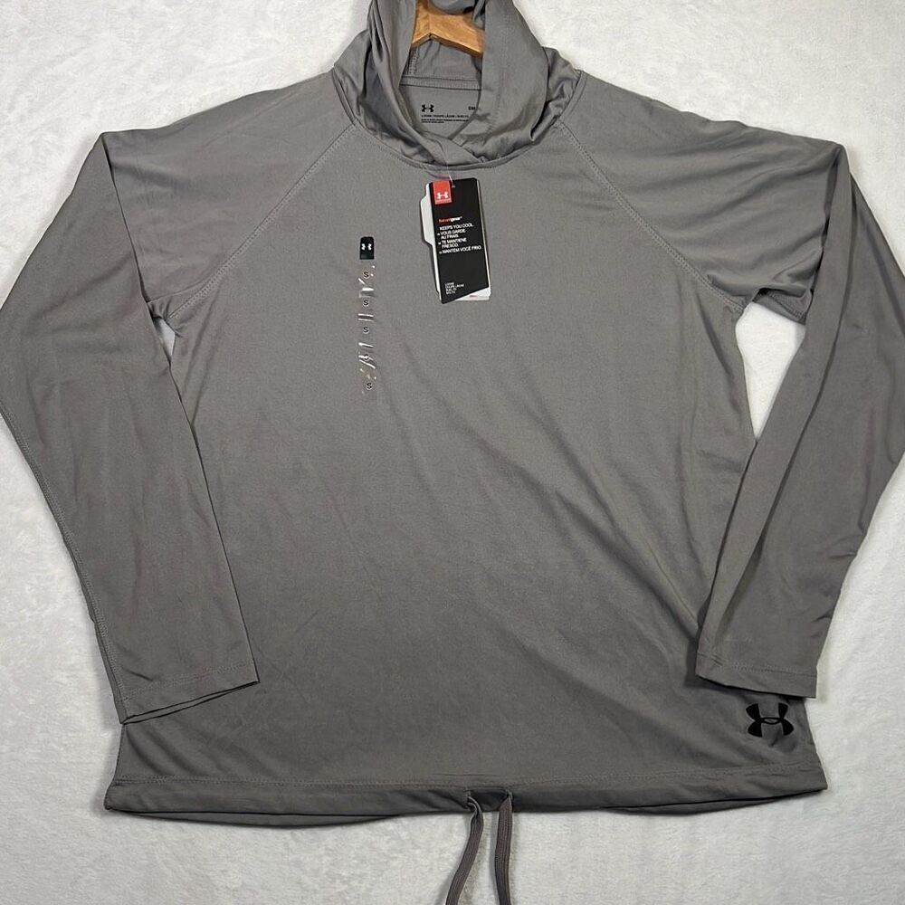 Under Armour Women's gray hooded Heatgear Velocity Twist Hoodie-women small-NWT